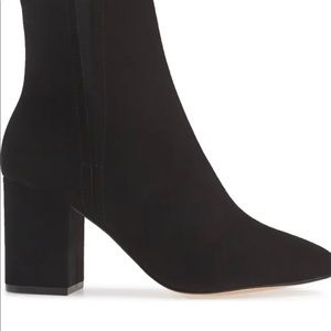 Halogen block heel bootie